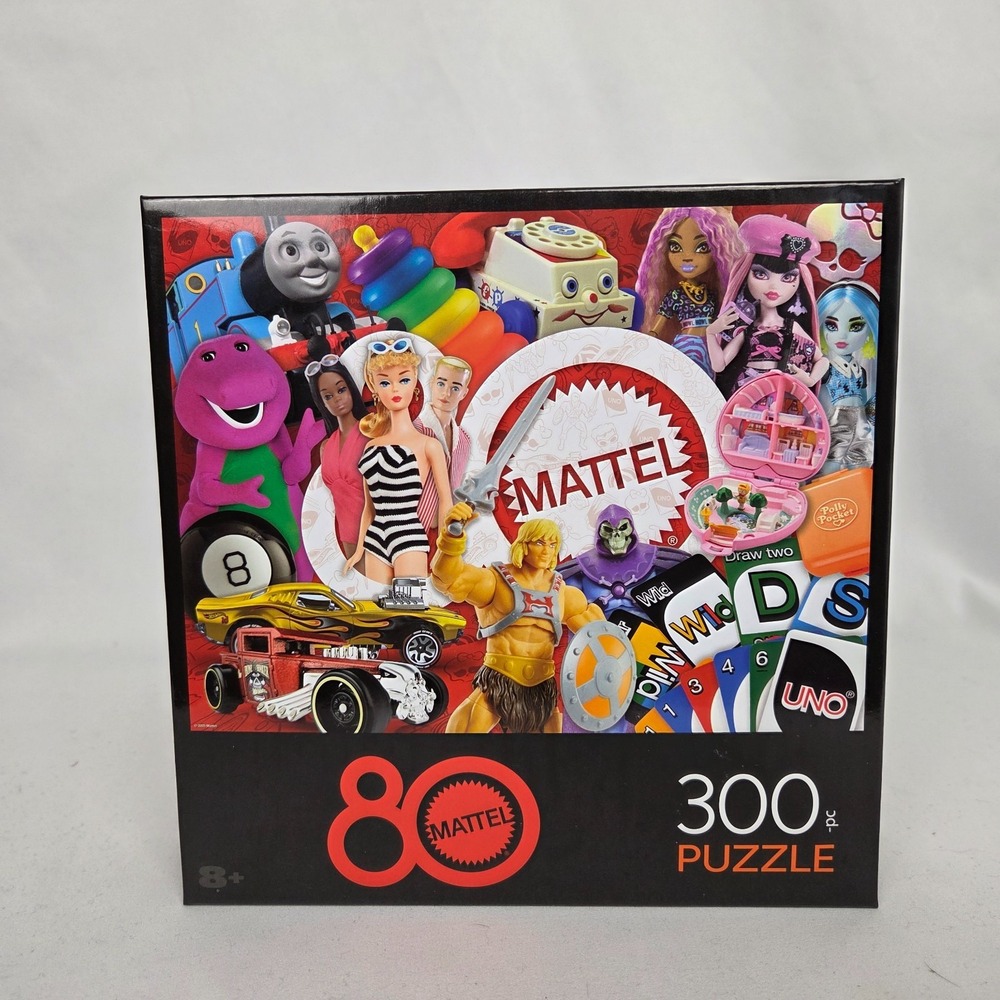 New Sealed Mattel 80th Anniversary 300-Piece Puzzle 80s Retro‎ Barbie Uno Bratz